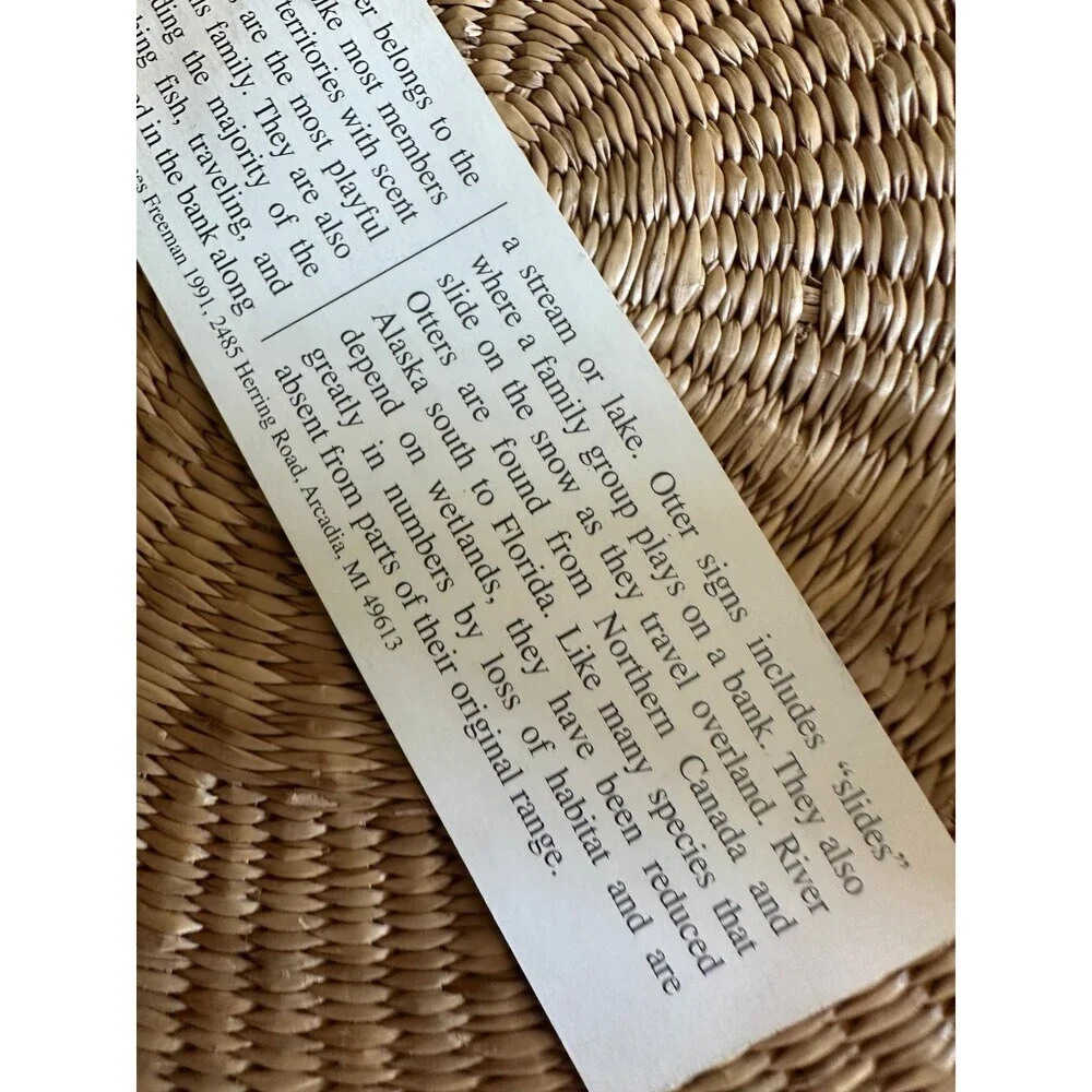 Vintage River Otter Wildlife Bookmark – Carl Freeman Nature Series